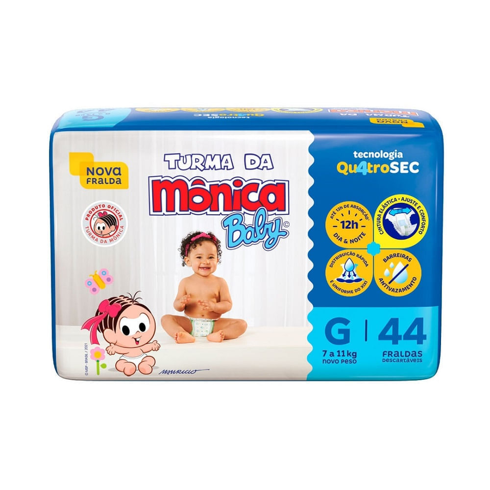 Fralda Descartável Turma da Mônica Baby Mega G 4
