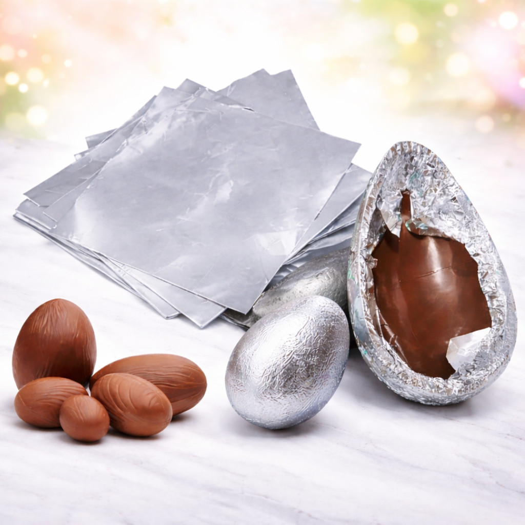 50 Folhas Papel Chumbo Para Ovo de Páscoa Alumín