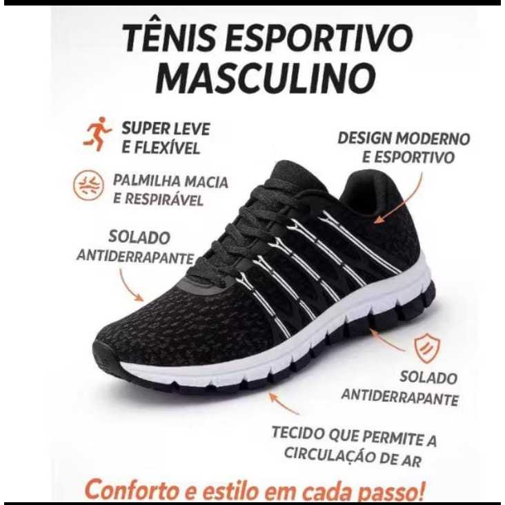 Tênis Masculino Esportivo Casual Solado Leve Palm