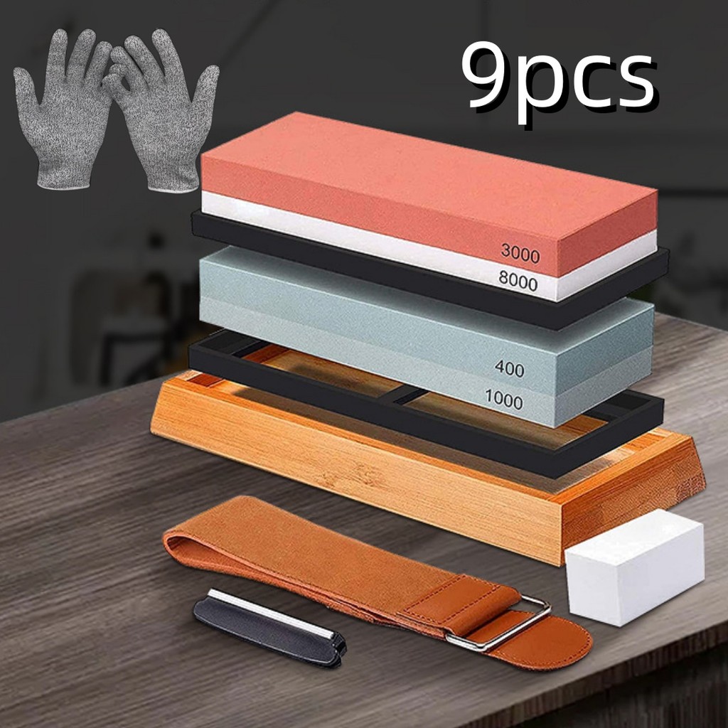 Kit Pedra Afiar Amolar Dupla Face 400/1000+3000/80