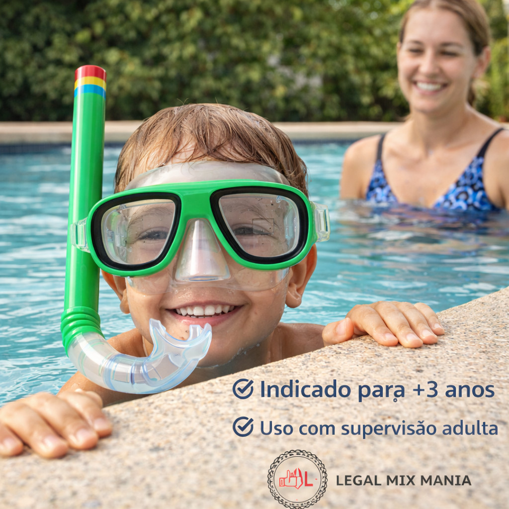 Kit Mergulho Completo Infantil Máscara Snorkel Ó