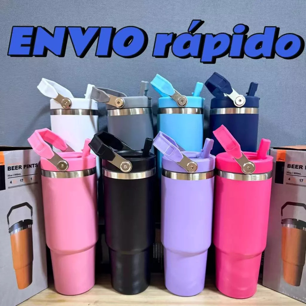 Copo Térmico Inox 900ml/600ml Tampa na Cor do Cop