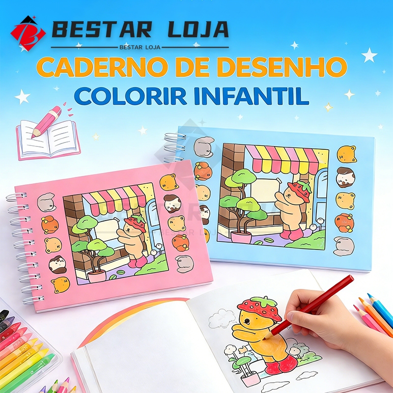 BESTAR LOJA Livro De Colorir Capa Dura Caderno de 