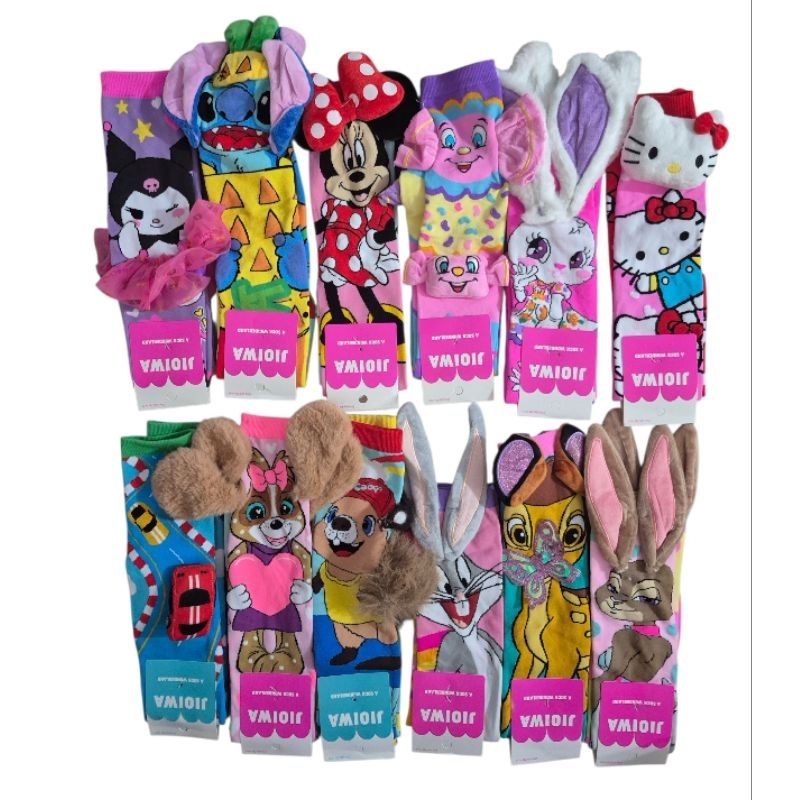 Kit de Meias 3D Divertida Unissex Personagem Alta 