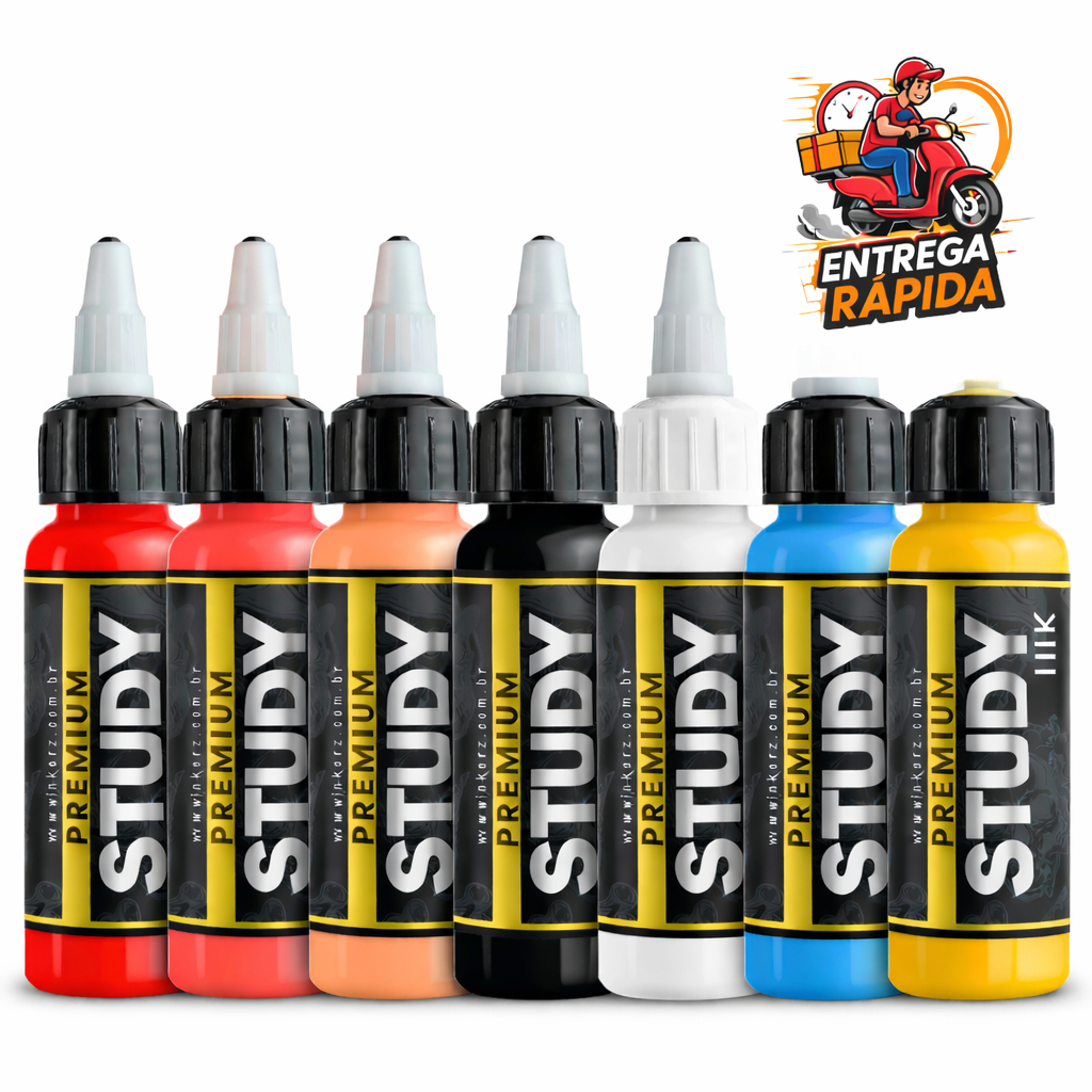 tinta study Ink 30 ml preta branco diversas cores