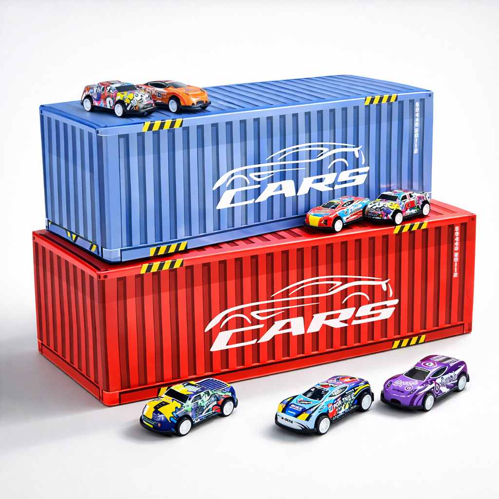 Kit 48 Carrinhos com Fricção Maleta Container Co
