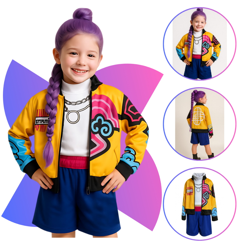 Fantasia Guerreiras Kpop Infantil Rumi Guerreira K