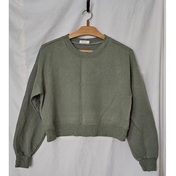 Blusão feminino cropped moletom verde