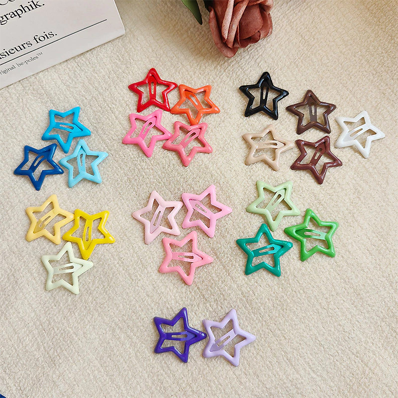 Kit 100 Presilhas Estrela Coloridas Y2K Dopamina A