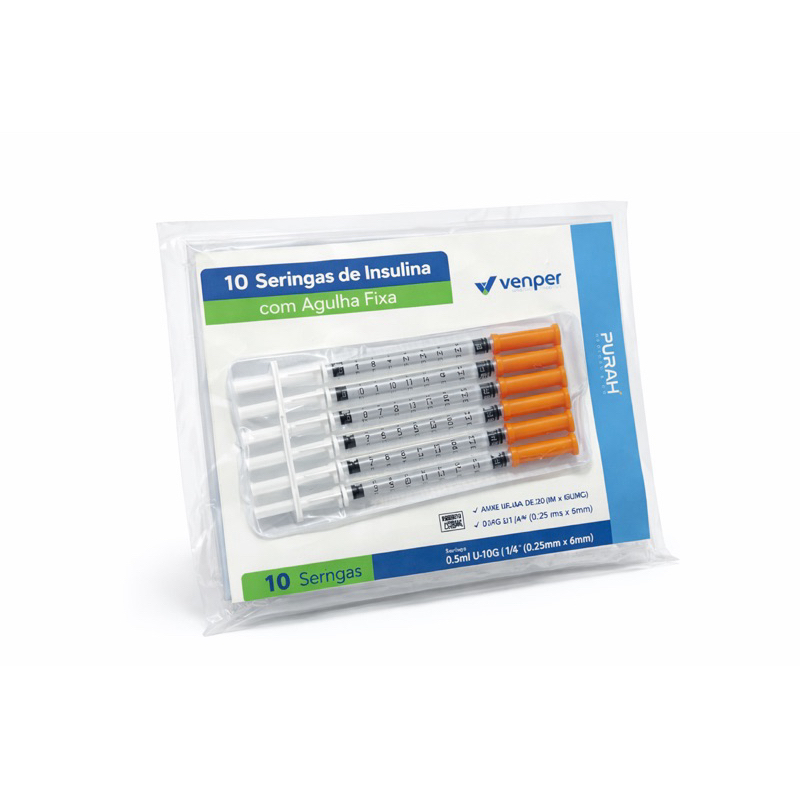 Seringa de Insulina 0,5ml (50 ui) com Agulha Ultra