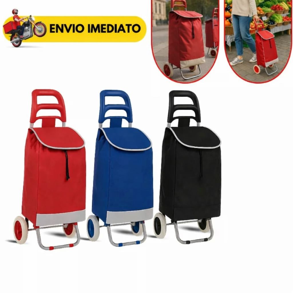 Carrinho De Compras Com Rodas Multiuso Feira Super