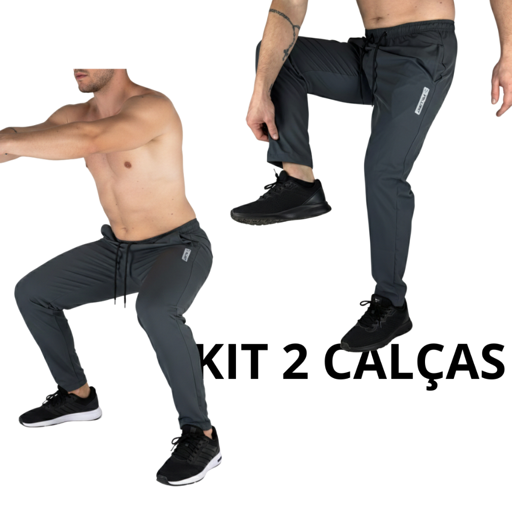 Kit 2 Calças Masculinas Esportivas Tactel Flexív
