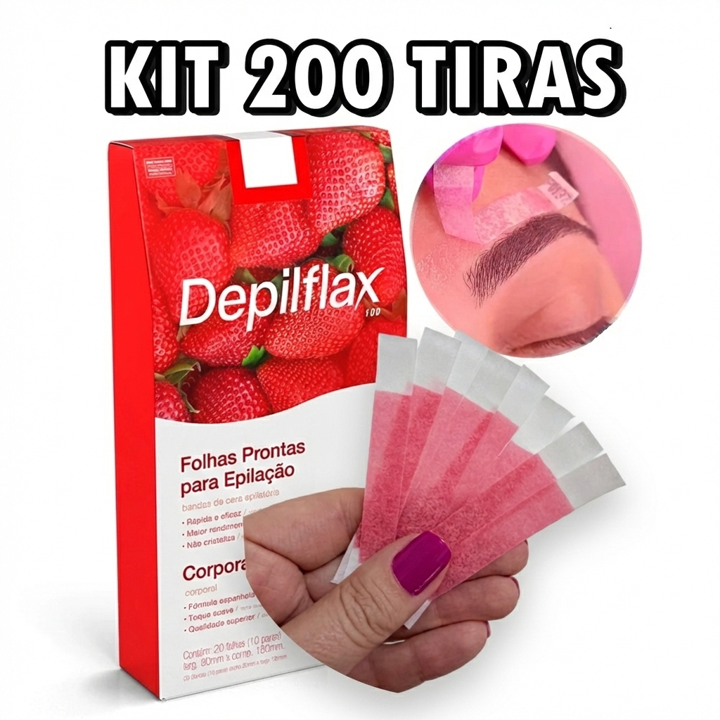 200 Tiras de Cera para Sobrancelhas e Buço Depilf