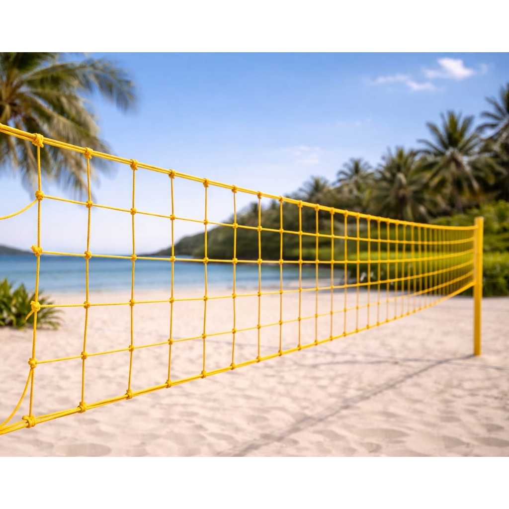 Rede de Vôlei 5mt amarela fio de Seda para Recrea