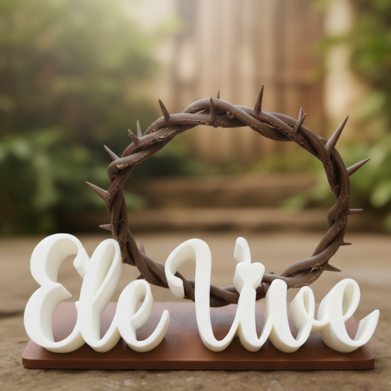 Decoração Cristã Ele Vive-coroa de espinhos