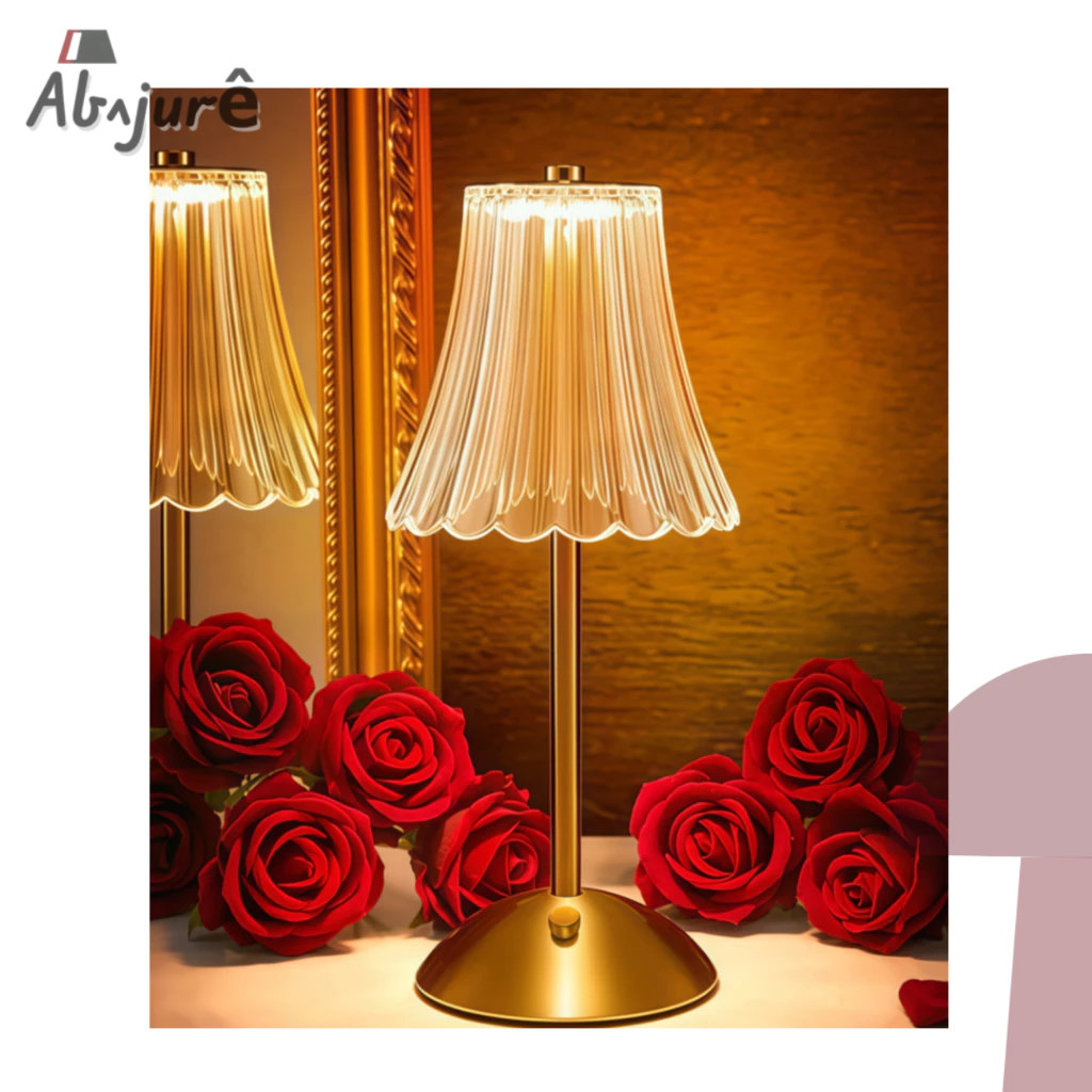 Abajur Luminária de Mesa Cúpula Vidro Escritóri