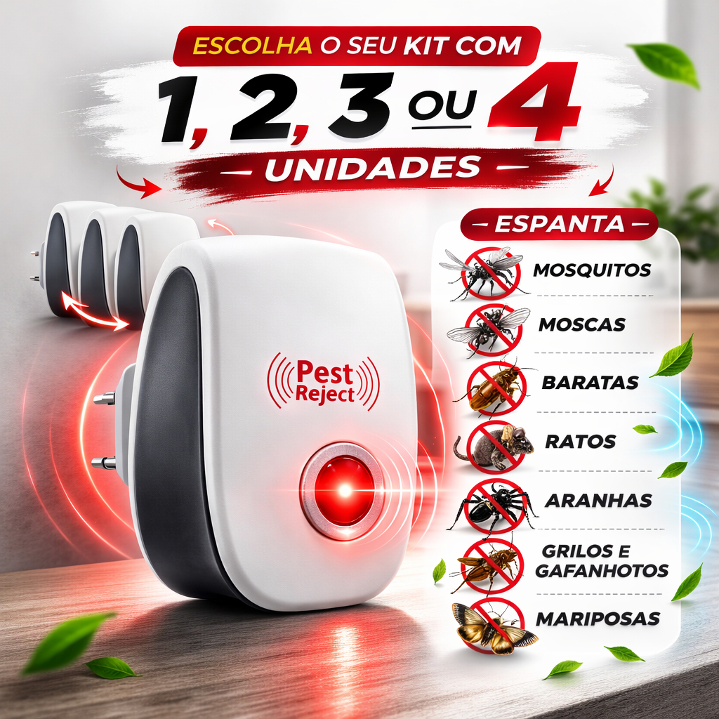 Kit 1/2/3/4 Repelente Eletrônico Ultrassônico Bi