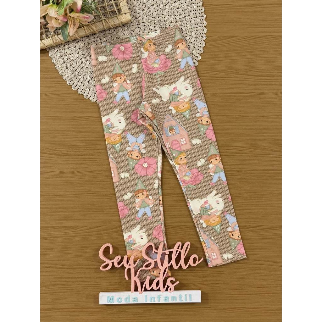 Calça Legging Infantil Kukiê Inverno Bege Mundo 