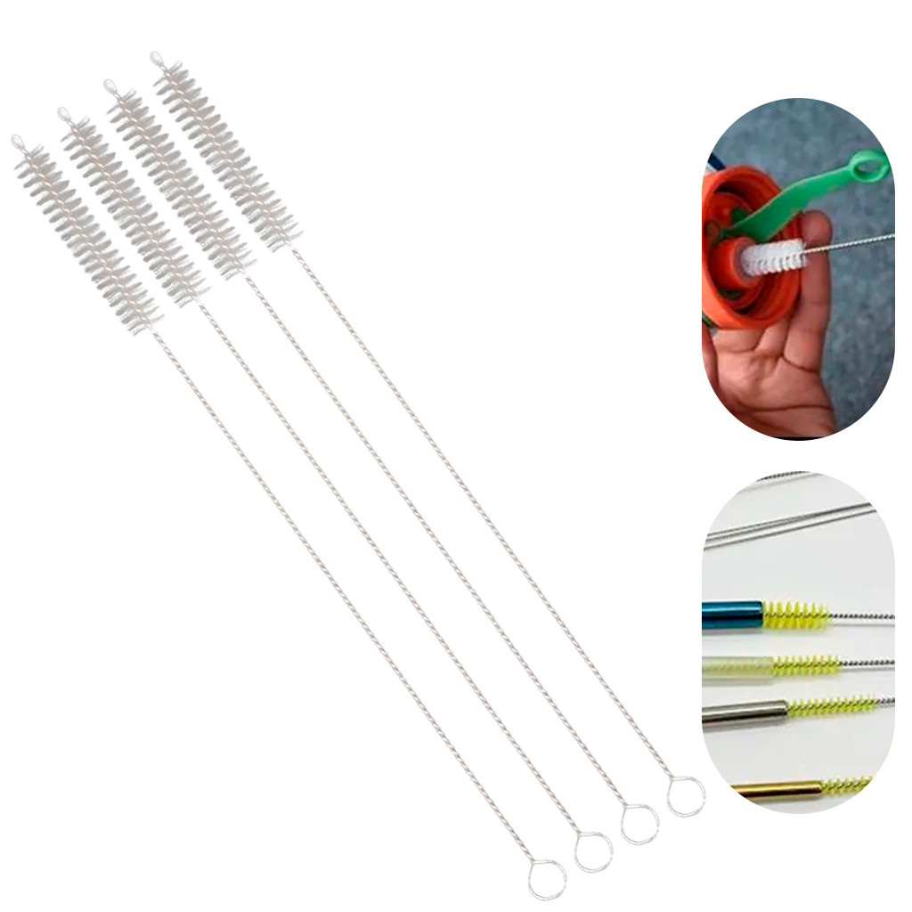 Kit Escova Flexível Limpeza Canudo Inox Ecológic