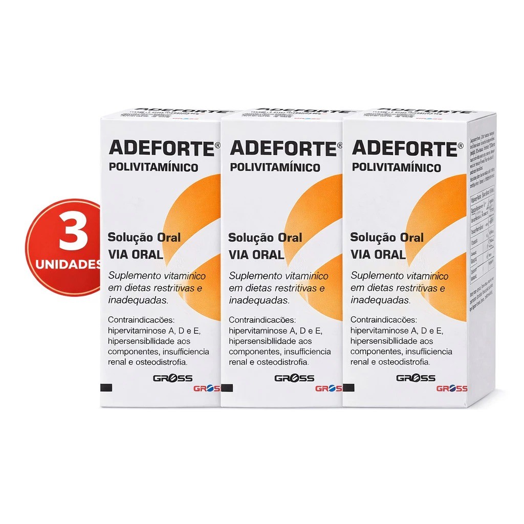 KIT C/ 3 ADEFORTE POLIVITAMINICO 3ML