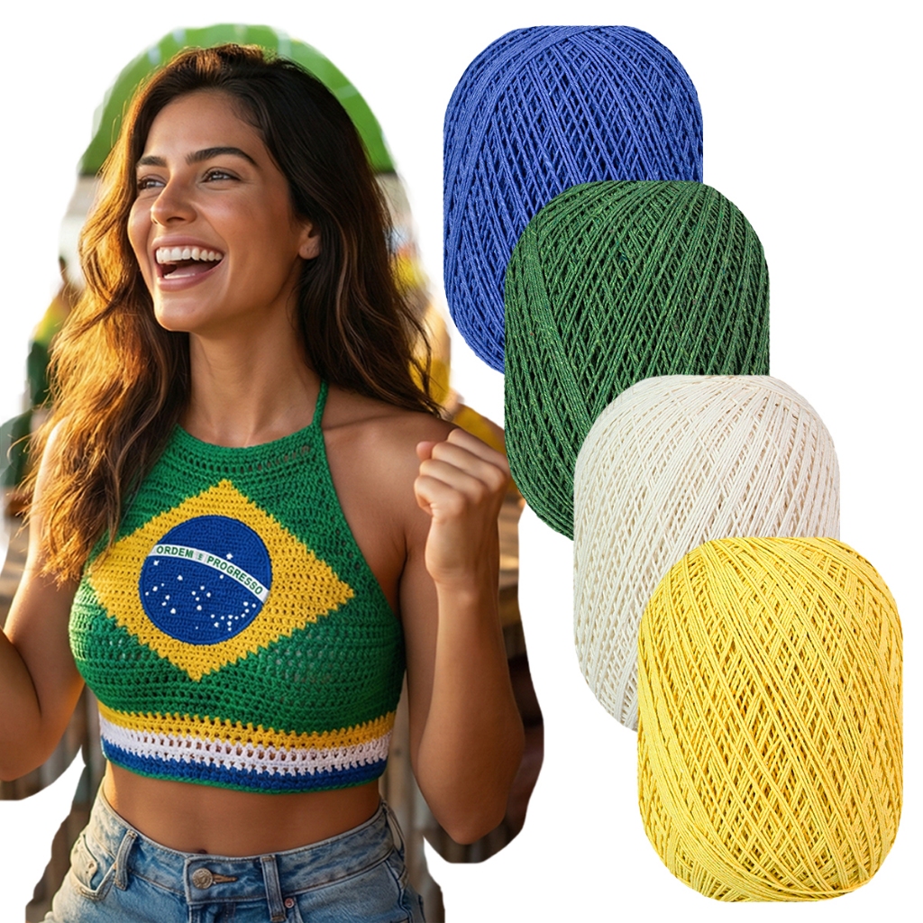 Kit 04 Barbantes Cores do Brasil Malu 8/4 Tex 295 