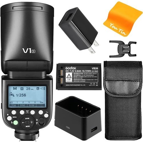 Flash Godox Speedlite V1-C para Canon cabeça redo