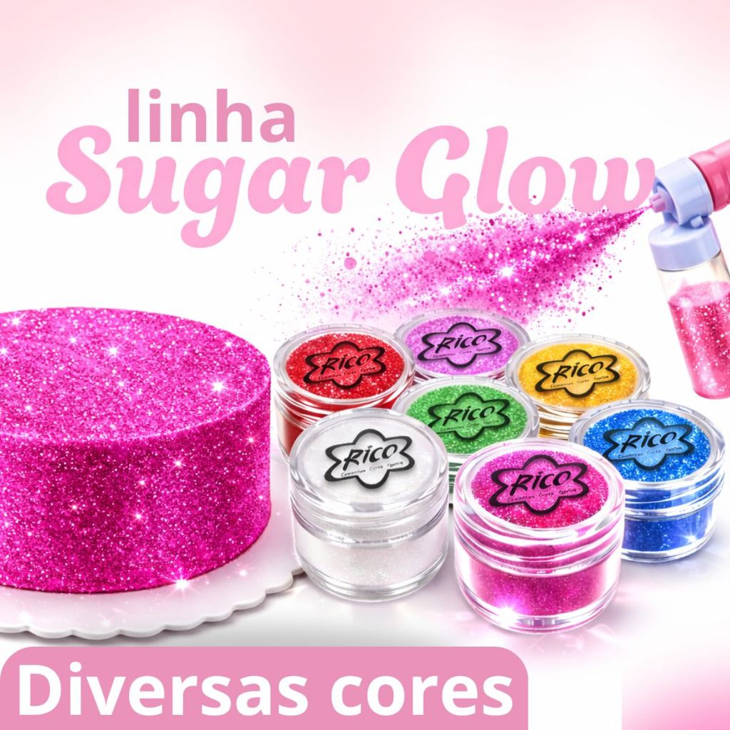 sugar glow Para Decoração de bolos e doces 10 gr