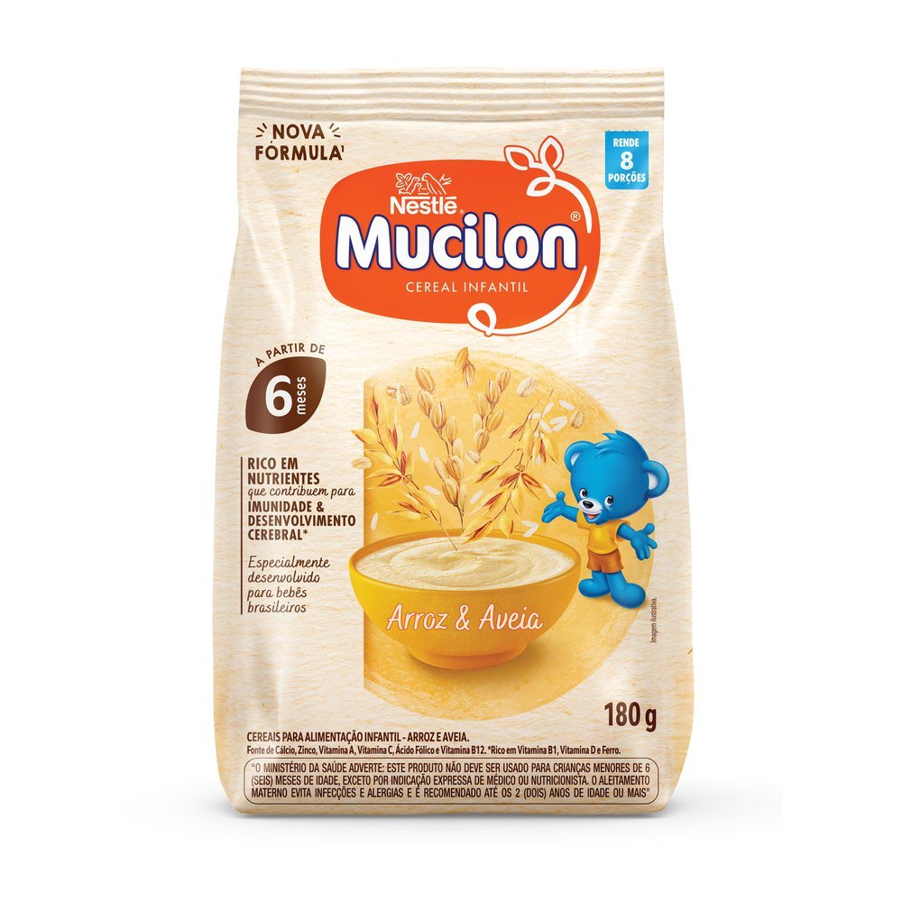 Cereal Infantil Mucilon Arroz e Aveia 180g