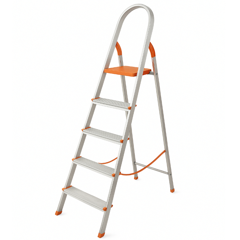 Escada 5 Degraus De Alumínio Domestica Residencia