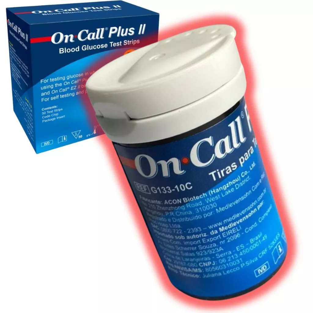 TIRAS DE TESTE DE GLICOSE FITA DE GLICEMIA ON CALL