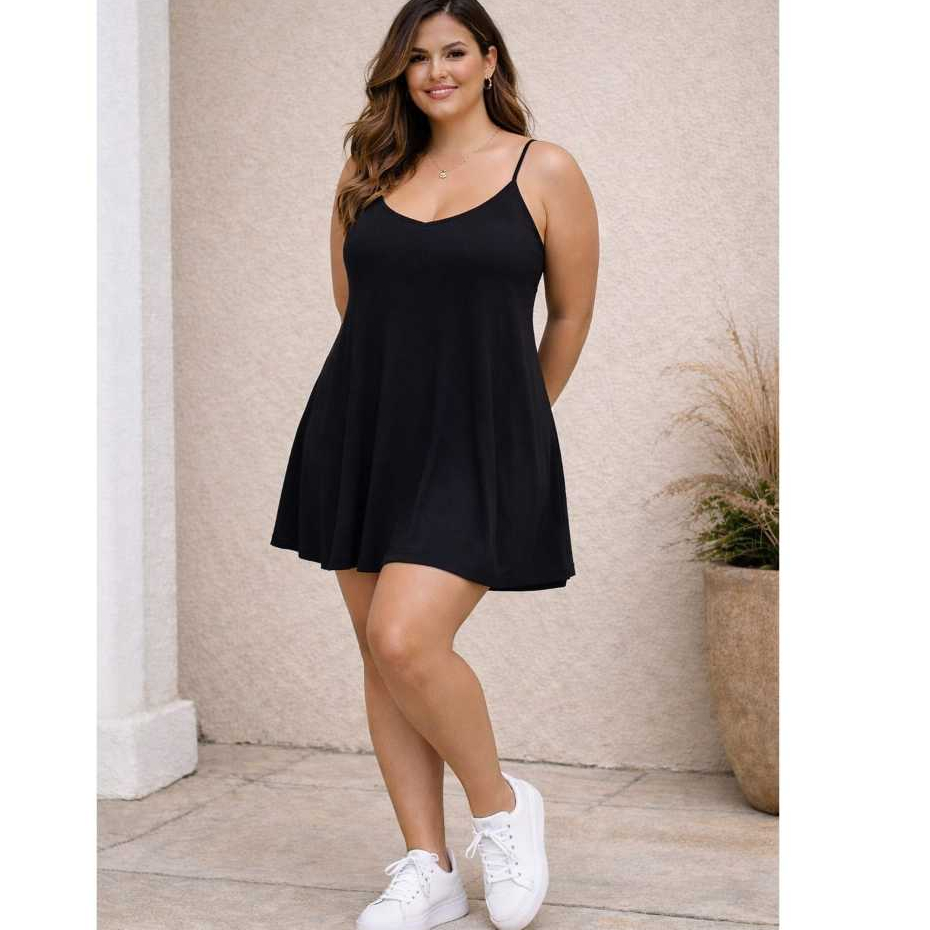 DRAPA PLUS – VESTIDO PLUS SIZE DE ALCINHA LE