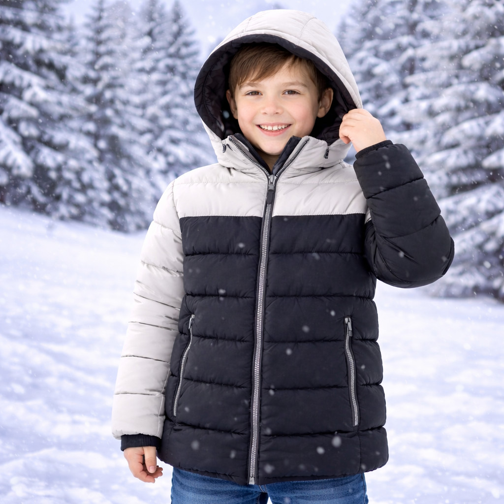 Jaqueta Bobojaco Juvenil Menino Puffer Nylon Forra