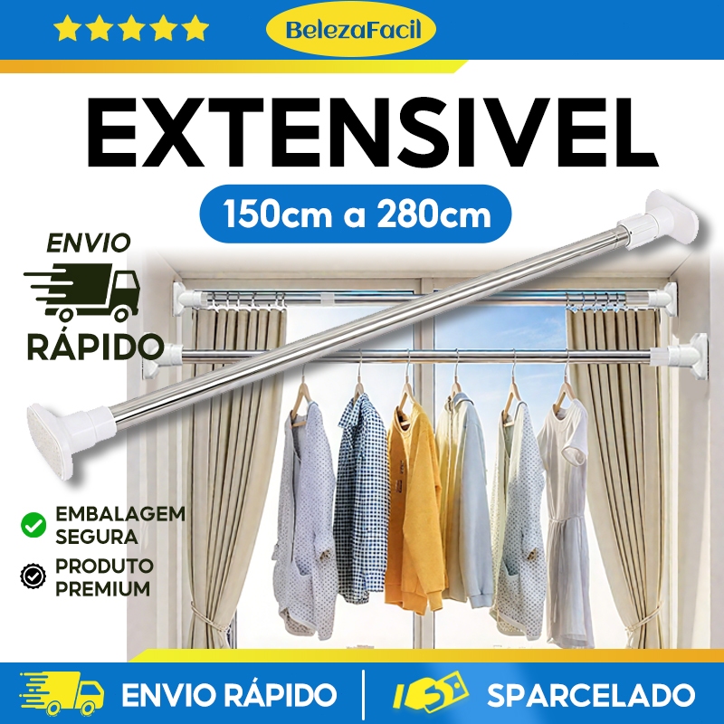 varão de cortina Ajustável 70cm até 2,8mt Bast�