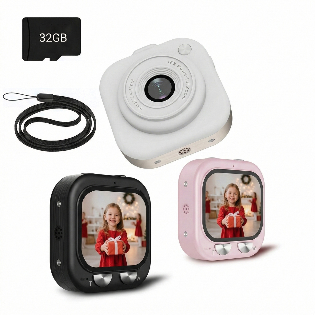 Mini Câmera Digital 1080P 44MP com Zoom de 16x e 