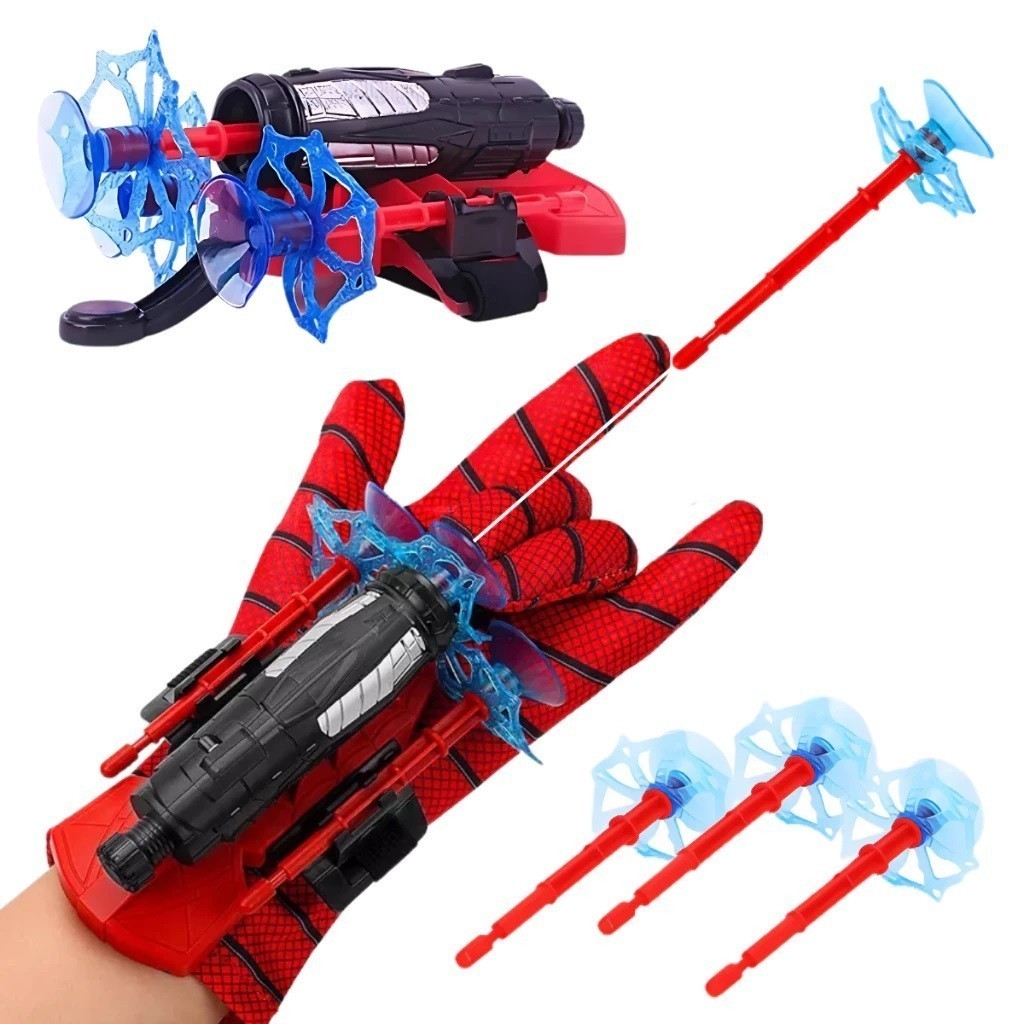 Kit 1/2/3 Luva Lançador de Teia Homem Aranha Brin