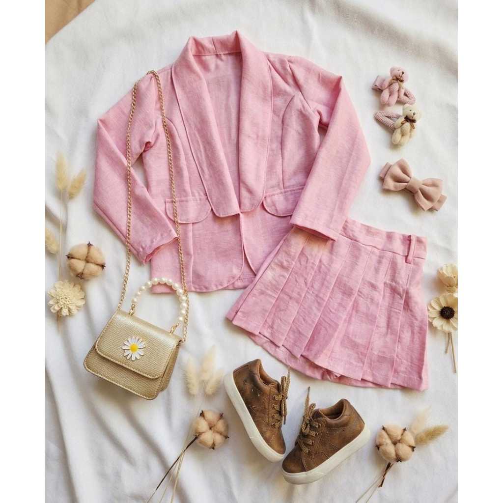 CONJUNTO DUNA LINHO SHORT SAIA PLISSADO PREGAS CO