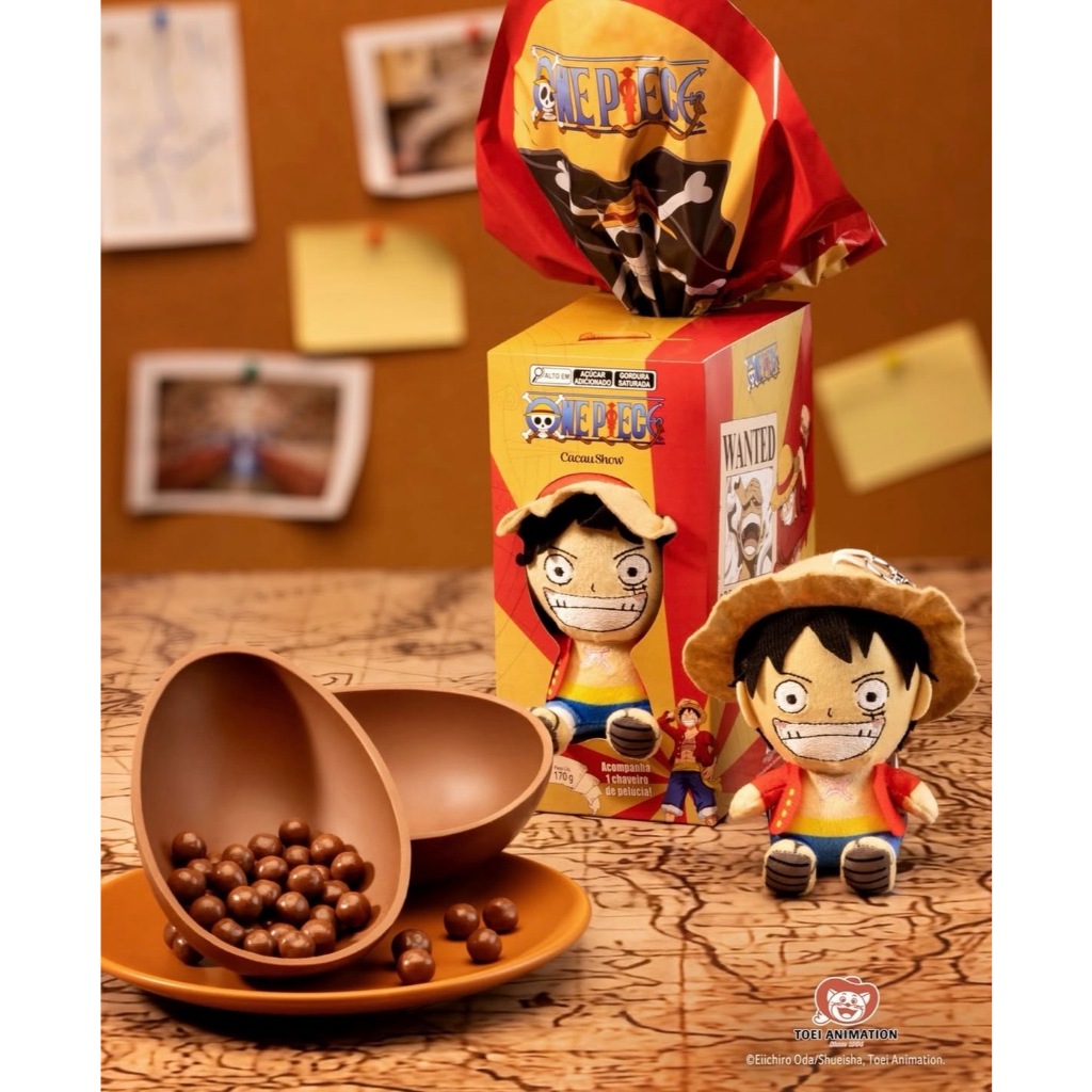 Ovo De Páscoa 170g Cacau Show Com Chaveiro Luffy 