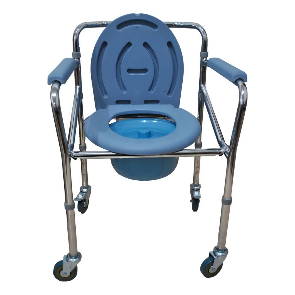 Cadeira De Banho 4 Rodas C/ Assento Dobrável 100k