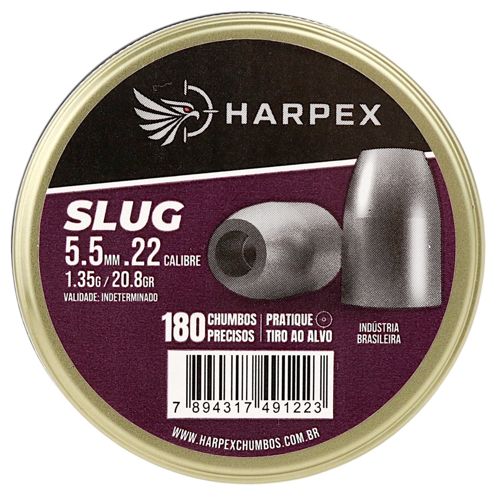 Chumbinho Harpex Slug Alta precisão 5.5mm (.22) &