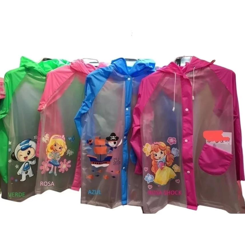 Capa De Chuva Infantil Reforçada Tamanho 8
