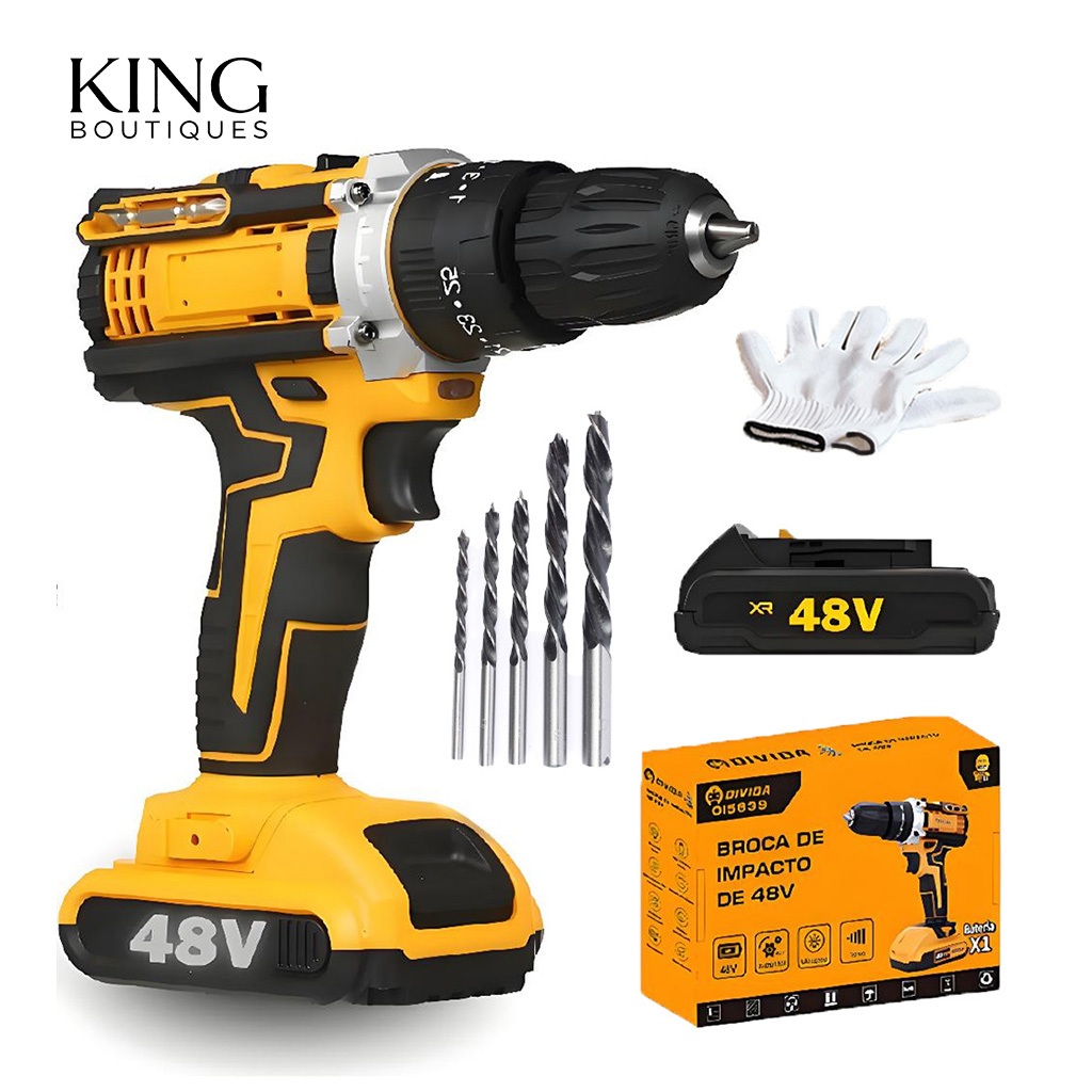 Parafusadeira Furadeira De Impacto Sem Fio 48V 1/2