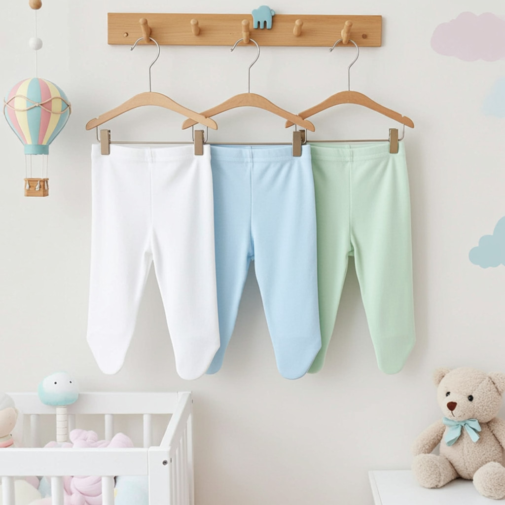 Kit 3 Calças Mijão Bebê Unissex Algodão Egípc