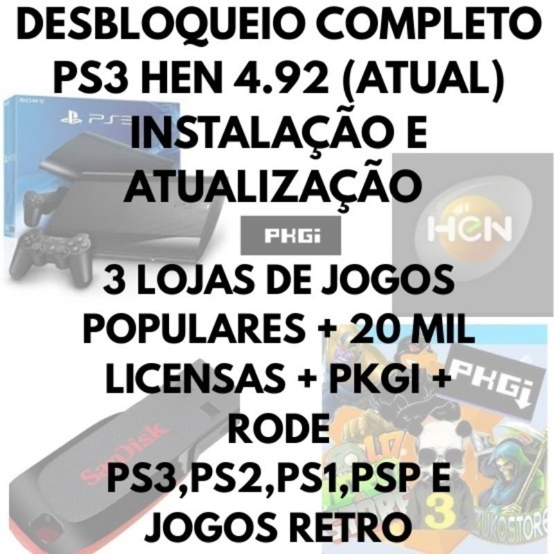 PENDRIVE DESBLOQUEIO HEN 4.92 PS3
