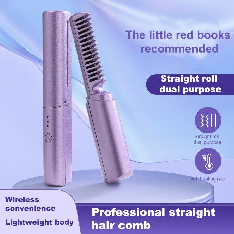 Alisador De Cabelos Sem Fio Escova Ar Quente USB R