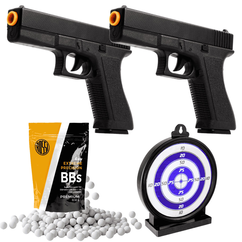 Kit Airsoft Dupla: 2 Pistolas Vigor GK-V307 Spring