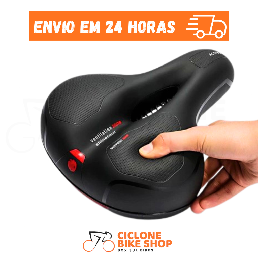 Banco de Bicicleta Confortável Molas Adesivo Refl