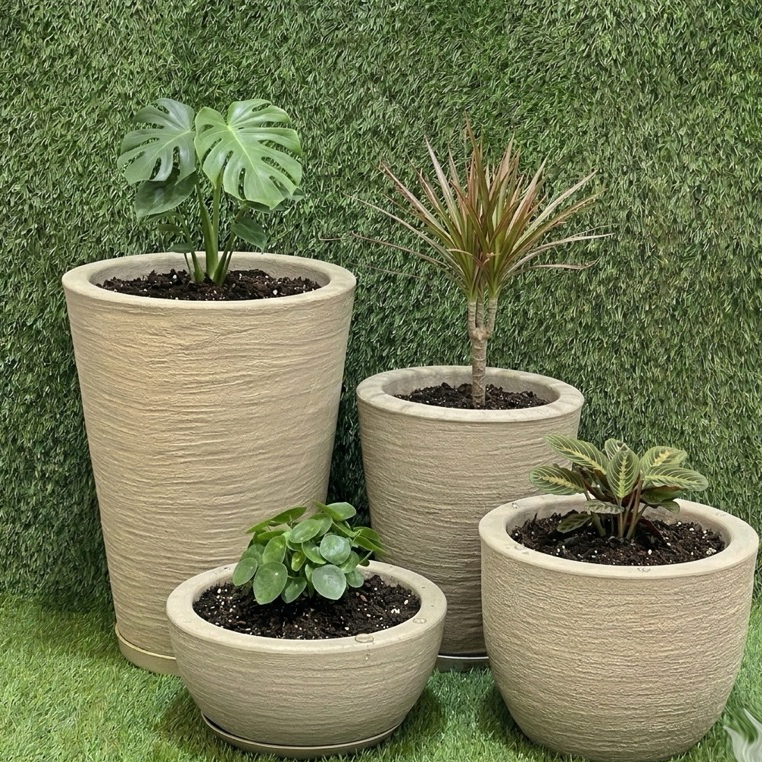 Kit 4 Vasos Polietileno Coluna Redonda N1, N2+ Boj