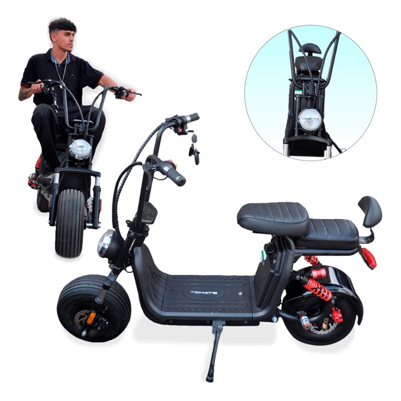 Scooter Elétrica Moto 800w 48v 40km/h Até 200kg 