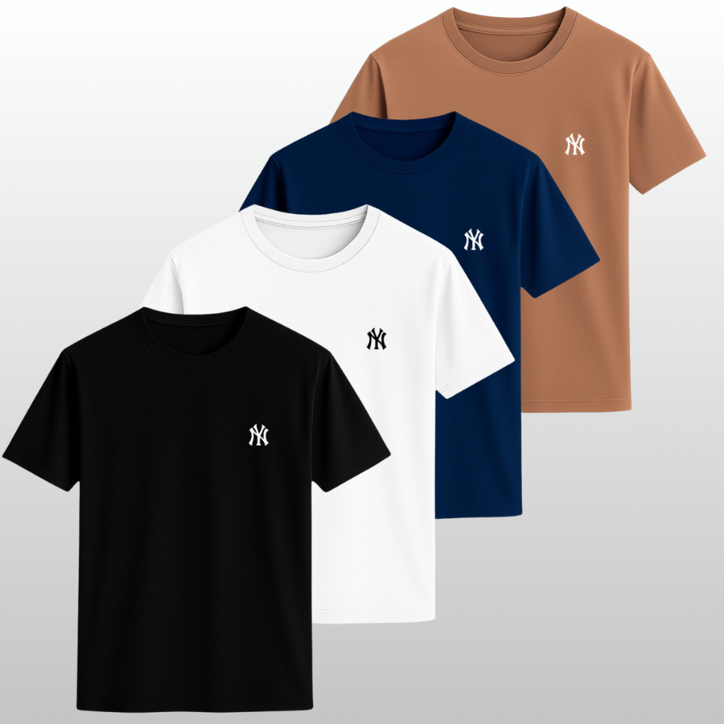 Kit 4 Camisetas Masculina Slim Fit Camisa 100% Alg