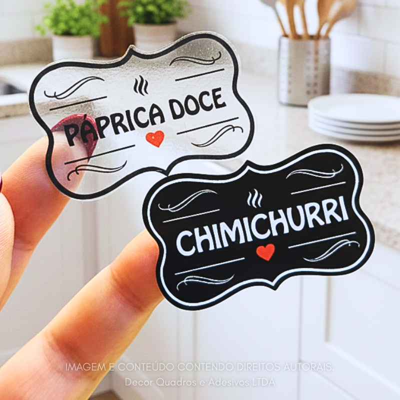 50 Etiquetas Adesivos Para Potes de Temperos e Man